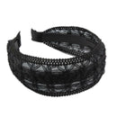 Gothic Lace Headband Flower Head Band Hoop Headpiece Hair Wrap Black 5.4cm