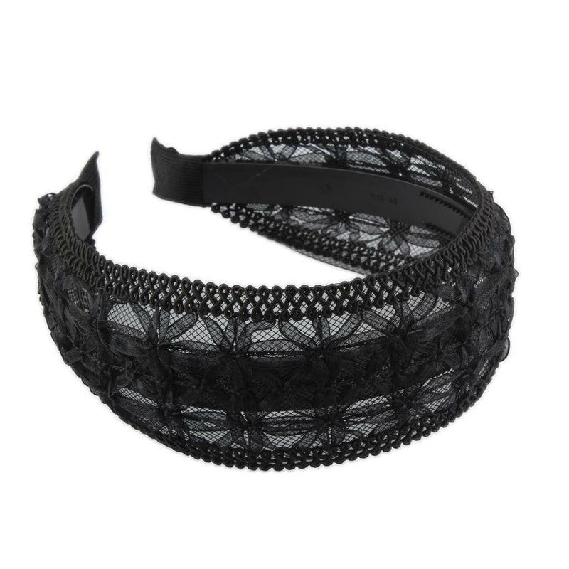 Gothic Lace Headband Flower Head Band Hoop Headpiece Hair Wrap Black 5.4cm