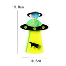Luxury Fluorescent Green Alien and UFO Stud Earrings Cute Drop Jewelry
