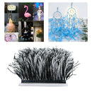 1m Ostrich Fringe Trim 39'' Wedding Halloween Prom Dress Craft Feather Trimming