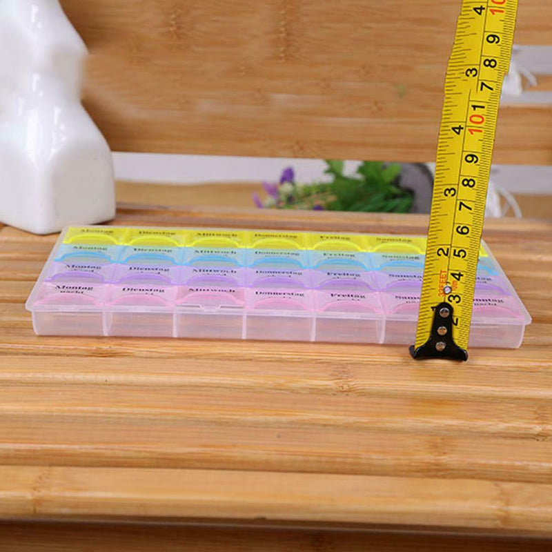 28 Compartments Plastic Pills Box Portable Home Pills Storage Organizer A