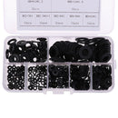 350pcs 7 Sizes Black Nylon Flat Washer Assortment Kit Set M2/M2.5/M3/M4/M5/M6/M@