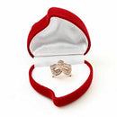 Velvet Jewelry Earring Ring Display Storage Heart Shaped Organizer Gift Cas S0R4