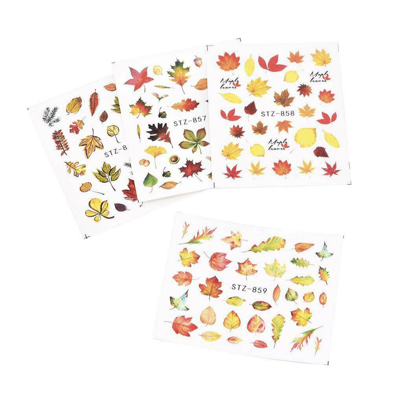 4Sheets Autumn Maple Leaf Nail Art Glitter Snowflake Sequins Spangle Flakes Tips