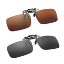 2 Polarized Lens Clip On Flip Up Sunglasses UV400 Car Driving Myopia Glasses