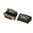 2 Pieces 90 Degree DVI 24+5 Male to 15 Pin VGA Female Adapter Converter