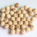 50pcs Wooden Spacer Beads Round Ball Natural 16mm For Jewelry Making