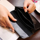 Long Wallet Female Leather Buckle Simple Business Leather Thin Wallet