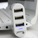Mini 3 Port USB 2.0 Rotate Splitter Adapter Hub for PC Laptop Notebook Expans Hn