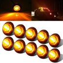 10Pc Amber Yellow Small Round Side Marker lights 3LED Button lamps lor PTC