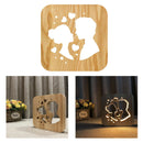 Creative Wooden Carving LED Desk Lamp USB Charging Port Night Light for Wedding
