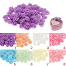 100Pcs Artificial Pale Green Plastic Rose Flower Head Bulk Craft Home Decor
