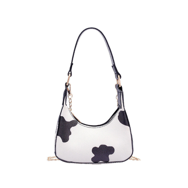 Fashion Cow Dots Shoulder Bag Women Leather Chain Hobos Totes Handbag (S)