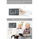 Atomic Digital Wall Clock, Large Lcd Display, Battery Operated, Indoor Temp