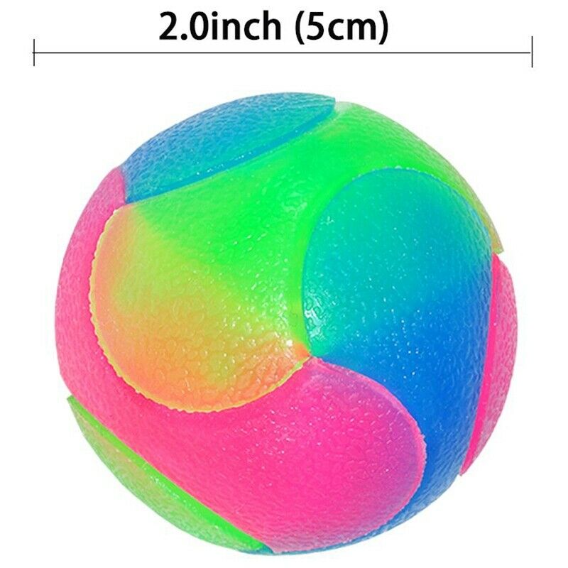 Light Up Dog Balls Flashing Elastic Ball Glow in the Dark Interactive Pet T F9A5