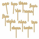 12pcs One-Twelve Wooden Table Numbers on Sticks for Wedding Party Decoratio