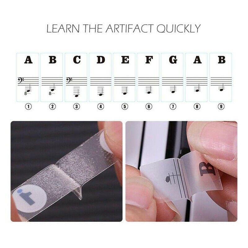 88 Keys 61 Keys 54 Keys Transparent Piano Keyboard Stickers Electronic Keyb