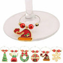 6 Pack Chirstmas Wine Glass Charms Rings Wine Glass Markers for Xmas Party