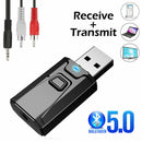 Mini USB Bluetooth 5.0 Transmitter Receiver Stereo Adapter 3.5mm AUX For T Hn
