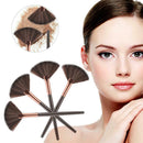 18pcs/Set Makeup Brush Fan-Shaped Coffee Tube Foundation Tool(Black Rod) A