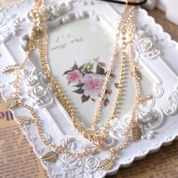 Boho Tassel Crystal Leaf Metal Headband Head Piece Hair Band Chain Jewelry