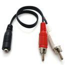New Aux Cable Stereo Audio Extension 3.5mm Cord Female To 2 RCA Male For Speaker