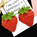 Lovely Red-Strawberry Dangle Earrings Plant Inspired Gifts Idea Korean Style