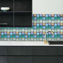 10pcs 10cm Retro Tiles Wall Stickers PVC Waterproof Kitchen Decals (MSC052) A