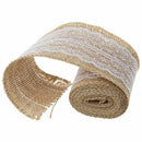 2M Pretty Lace Edged Hessian Burlap Ribbon Roll for Rustic Wedding Party De