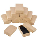 24PCS Tan Cardboard Jewelry Box Rectangle Kraft Paper Gift Boxes For Jewelry New