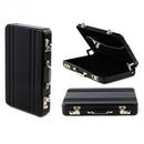 Business Name Credit ID Card Holder Box Metal Aluminum Pocket Box Case-Black