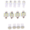 13Pcs Car White LED Lights Kit for Stock Interior & Dome & License Plate Lamp OZ