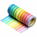 Tape Set 10x Decorative Rainbow Sticky Paper Masking Adhesive Tape Scrapboo
