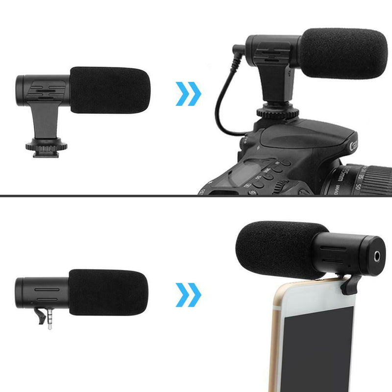 MIC-06 Camera External Stereo Mobile Phone 3.5mm Microphone Video Recording Mic