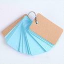 6 Pieces Multicolor Kraft Paper Binder Ring Easy Flip Study Card Cards Z1M4