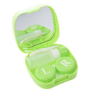 Emoticon Print Green Plastic Contact Lens Case w Bottle