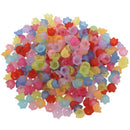 300PCs Mixed Flower Frosted Acrylic Spacer Beads Caps 10mmx7mm S3H2