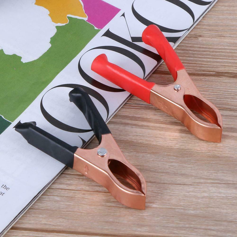 2Red+2Black 30A 72mm Copper Coated Car Battery Test Clips Alligator Clamps A