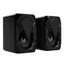 USB Powered 2 Channel PC Stereo Speakers with Volume Control Cool RGB Lights
