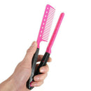 DIY Salon V Styling Hair Straightener Brush Straightening Comb Hairdress Tool^^