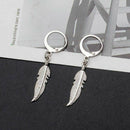 Feather Pendant Hoop Earrings Jewelry Drop Dangle Earring Jewelry Men Women Gift