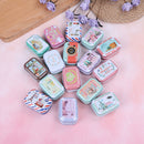 Mini tin trinket jewelry coin box tinplate storage case small rectangular-ran OZ