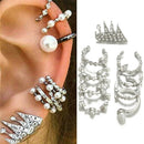 9PCS/Set Ear Clip Bohemia Ear Cuff Stud Crystal Ear Earrings Jewelry fashion  Ew