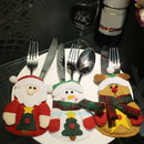 3pcs Christmas Santa Claus Fork Bag Cover Tableware Cutlery Holder Table Decor