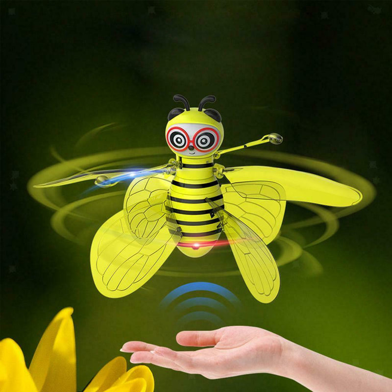 Yellow Flying Bee Aircraft Mini Kids Flying Toys Obstacle Avoidance Indoor Games