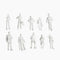 100PCS Figures 1:75 Scaled Models Train Building People for Layout