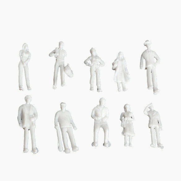 100PCS Figures 1:75 Scaled Models Train Building People for Layout