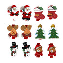 12x Wooden Pegs Clips Clothpins Christmas Theme Santa,Tree,Stocking,Reindeer etc