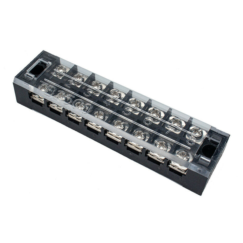 5Pcs Dual Row 8-Position Screw Terminal Electric Barrier Strip Block 25A 600V