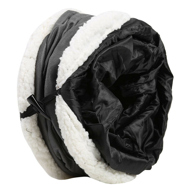 Collapsible Pet Cat Tunnel for Indoor Outdoor Suede Hideaway Tube Play Toys A